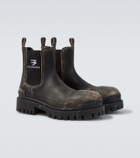 Balenciaga Strike distressed leather Chelsea boots