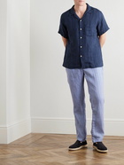 Oliver Spencer - Havana Camp-Collar Striped Linen Shirt - Blue