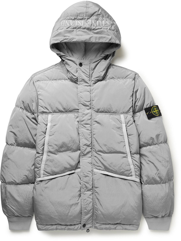 Photo: Stone Island - Quilted Hooded Shell Down Jacket - Gray