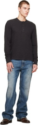 rag & bone Black Classic Slub Henley