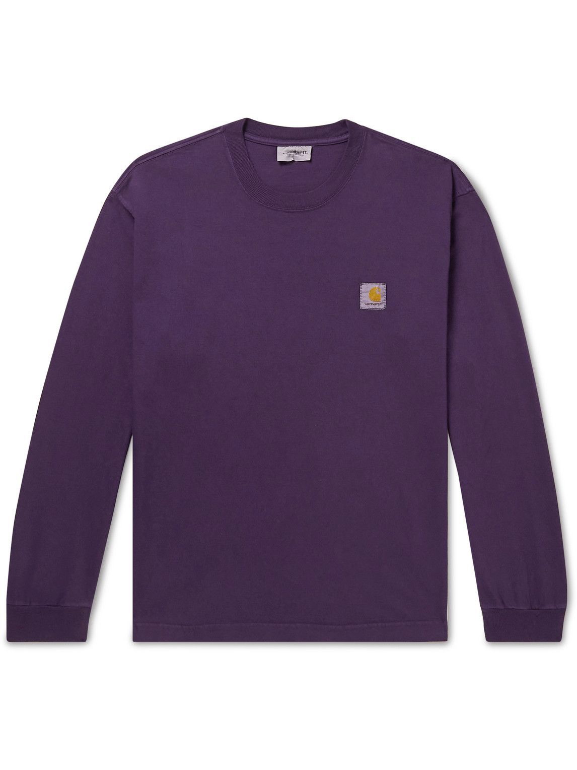 Photo: Carhartt WIP - Logo-Appliquéd Organic Cotton-Jersey T-Shirt - Purple