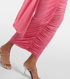 Alex Perry Embellished ruched jersey maxi skirt