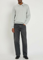 Les Deux Ben Melange Cotton-blend Polo Jumper Light Grey