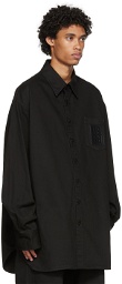 Raf Simons Black Leather Patch Shirt