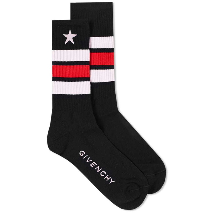 Photo: Givenchy Short Star Sports Sock Black