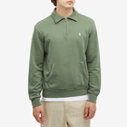 Polo Ralph Lauren Men's Regatta Bear Half Zip Sweatshirt in Cargo Green