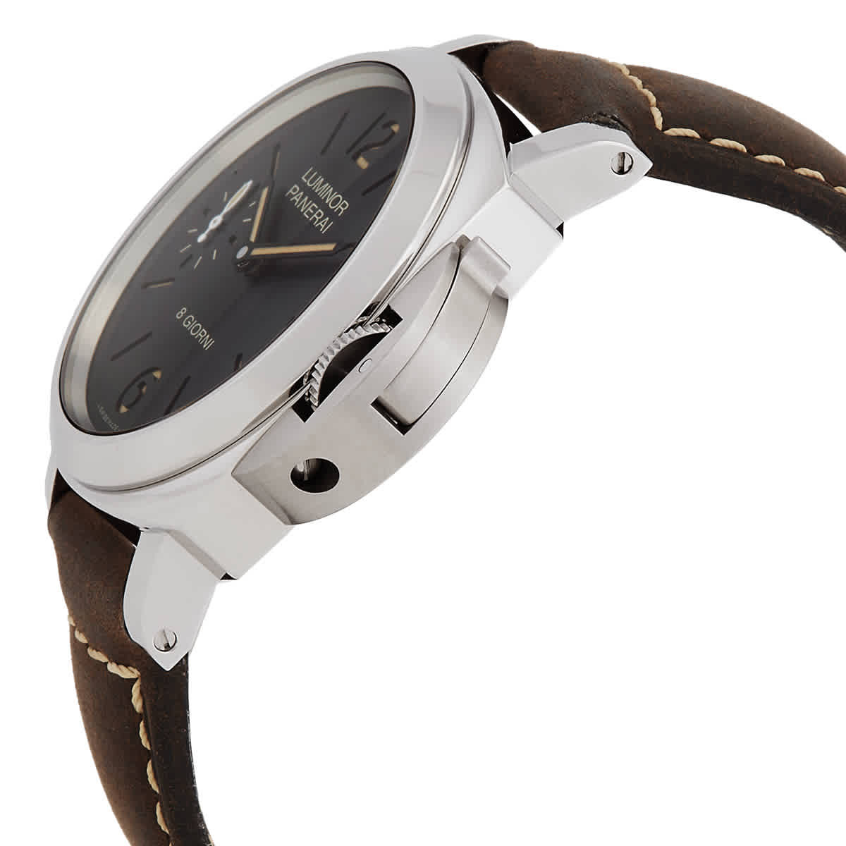 Panerai Luminor Base Hand Wind Black Dial Mens Watch PAM00915BR