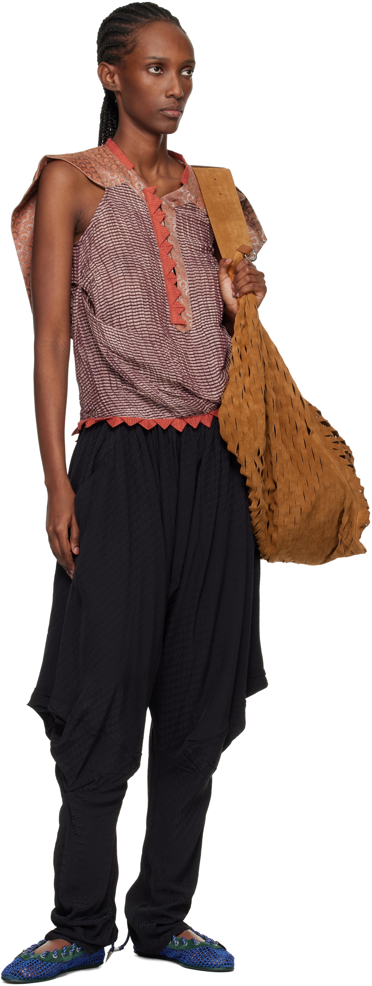 Kiko Kostadinov Red & Orange Weathervane Top