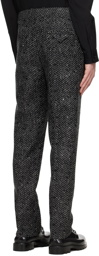 Bottega Veneta Black & Gray Slim-Fit Trousers