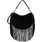 Isabel Marant Black Oskan Soft Zip Fringes Bag