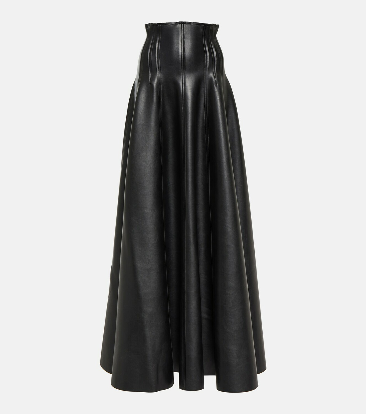 【Norma Kamali】 Jean fauxレザー maxiスカート Norma Kamali Grace flared faux leather maxi skirt Norma Kamali