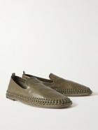 Officine Creative - Miles Braided Leather Loafers - Green