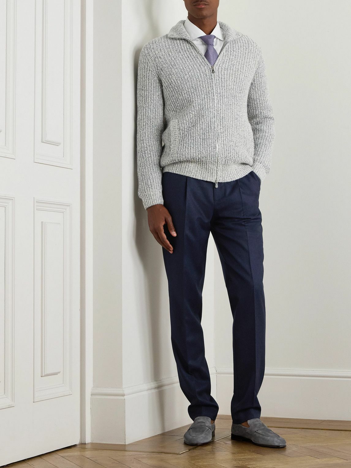 Brunello Cucinelli - Straight-Leg Pleated Wool-Flannel