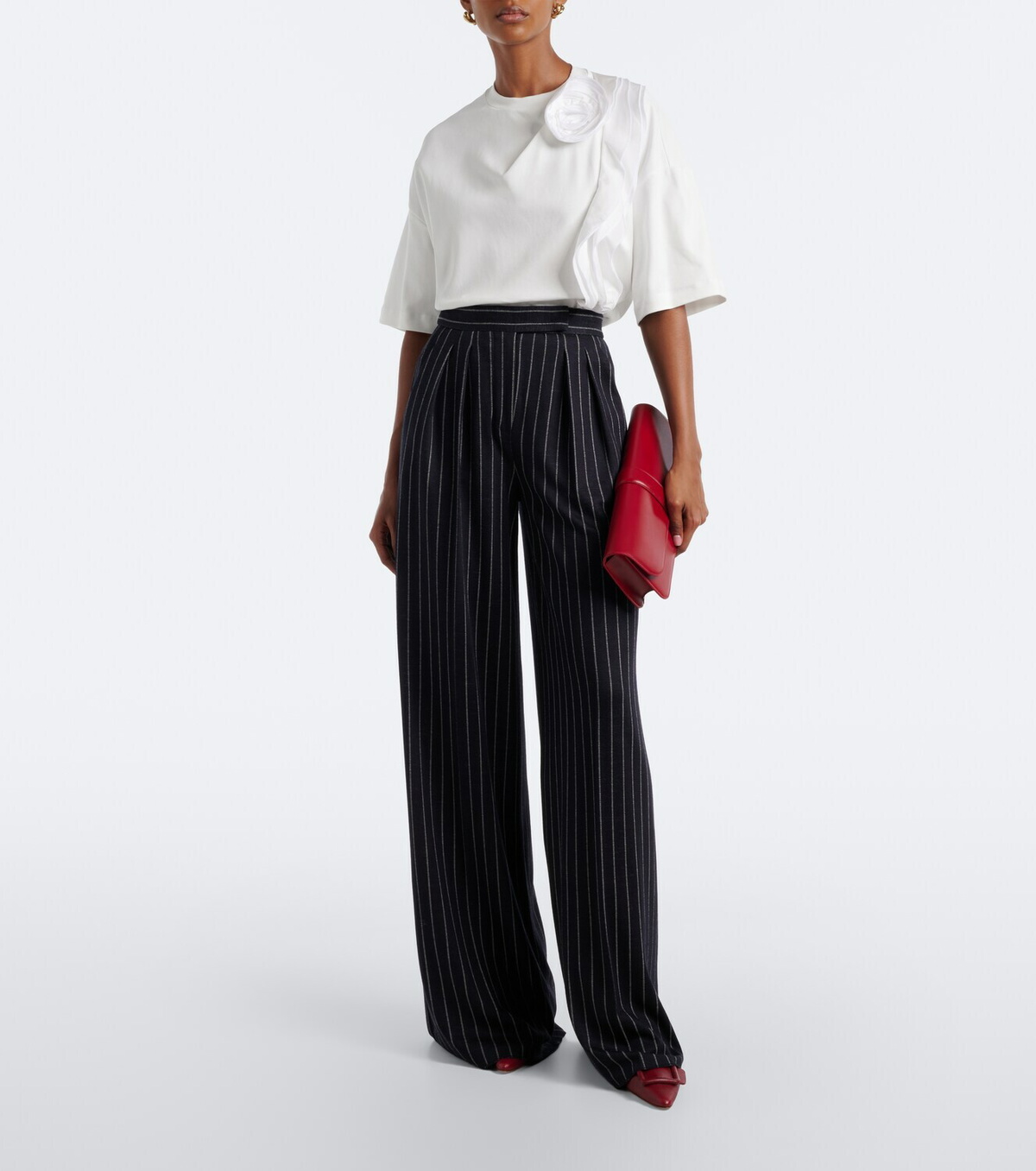 Max Mara Floral-appliqué cotton jersey T-shirt