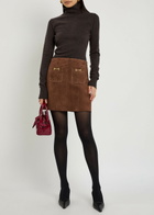 Reformation Jett Turtle-neck Cashmere top Dark Brown