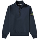 Stone Island Men's Garment Dyed Half Zip Sweat in Navy