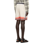 John Elliott Off-White and Red Game Shorts