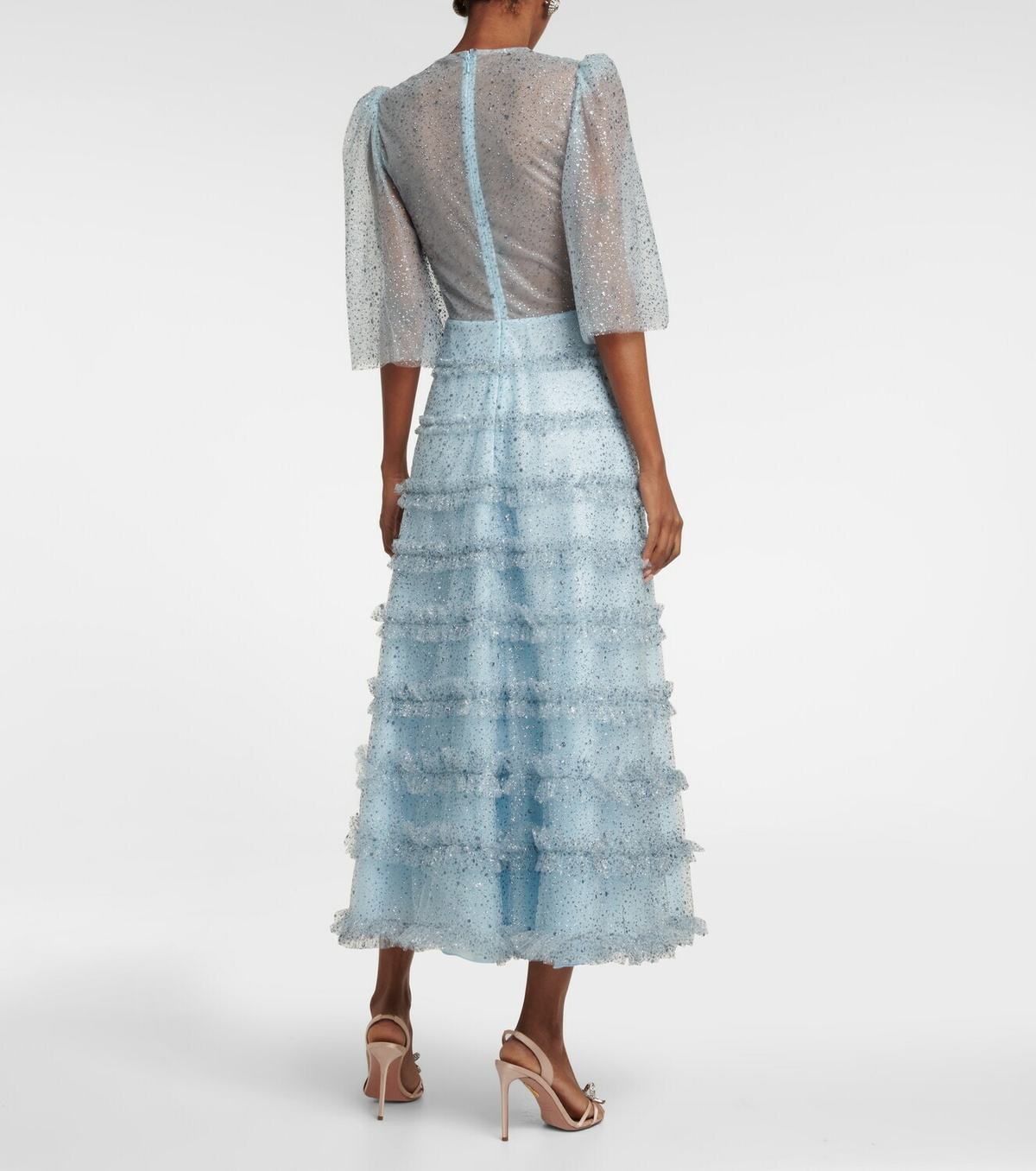 Costarellos Lucia embellished tulle gown