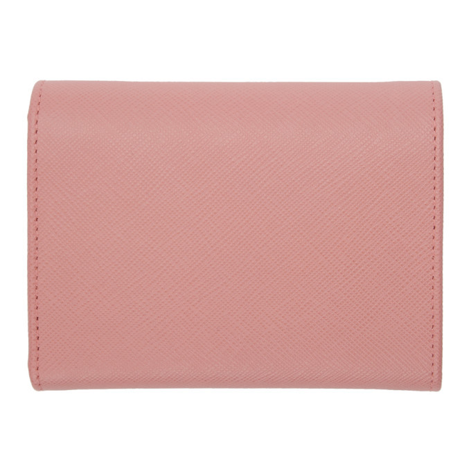 Prada Pink Gold Bow Compact Wallet Prada