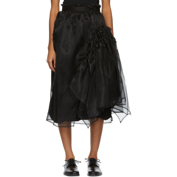 Photo: Chika Kisada Black Silk Tulle Gathered Skirt