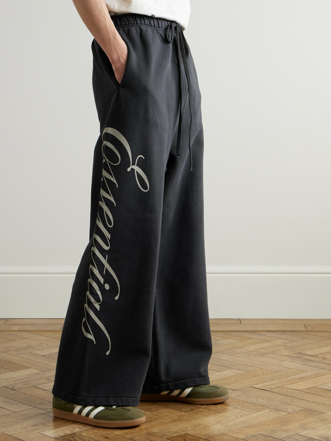 FEAR OF GOD ESSENTIALS - Logo-Print Cotton-Jersey Sweatpants - Black