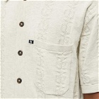 Pass~Port Men's Bath House Button Through Knitted Polo Shirt in Cream