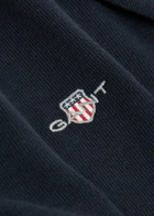 Gant Logo-embroidered Quarter-zip Cotton Jumper Navy