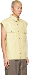 Rick Owens Beige Leather Jumbo Outershirt Vest