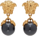 Versace Gold & Black Medusa Earrings