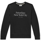 Saturdays NYC - Bowery Logo-Embroidered Loopback Cotton-Jersey Sweatshirt - Black