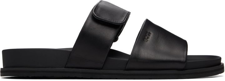 Photo: BOSS Black Leather Slides