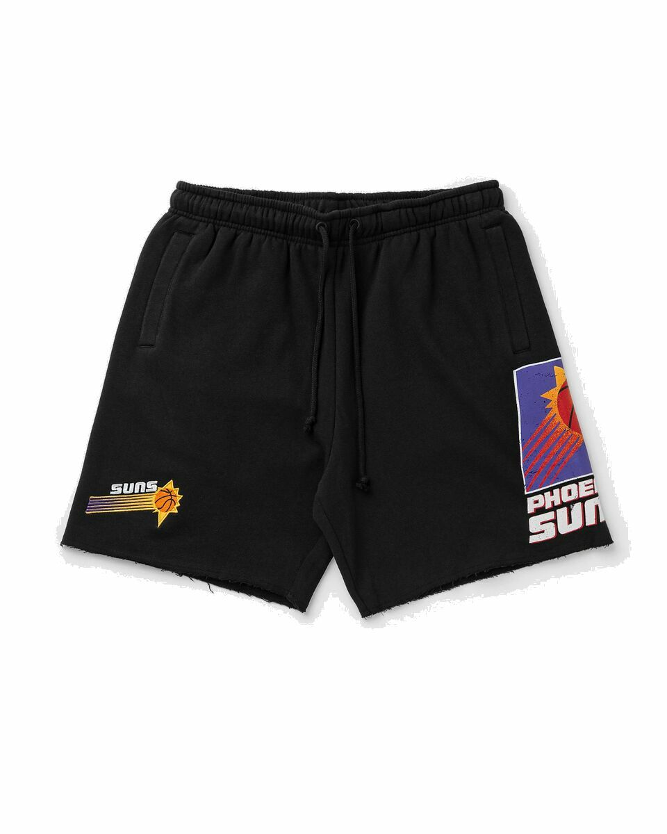 Photo: Mitchell & Ness Nba Postgame Fleece Shorts Vintage Logo Phoenix Suns Black - Mens - Sport & Team Shorts