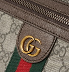 Gucci - Leather-Trimmed Monogrammed Coated-Canvas Belt Bag - Brown