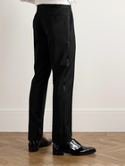 Canali - Straight-Leg Satin-Trimmed Wool and Mohair-Blend Tuxedo Trousers - Black