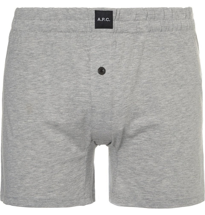 Photo: A.P.C. - Cotton-Jersey Boxer Shorts - Men - Gray