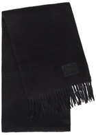 Paul Smith Logo Fringed Cashmere Scarf - Black - One Size