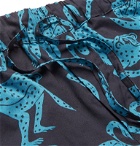 Desmond & Dempsey - Printed Cotton Pyjama Shorts - Blue