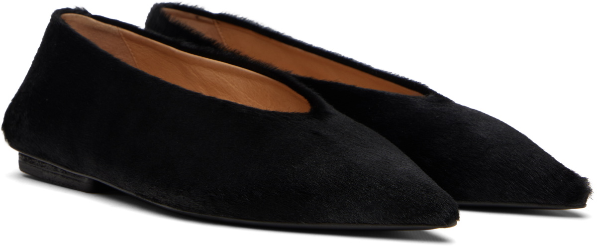 Marsèll Black Ago Short Hair Ballerina Flats