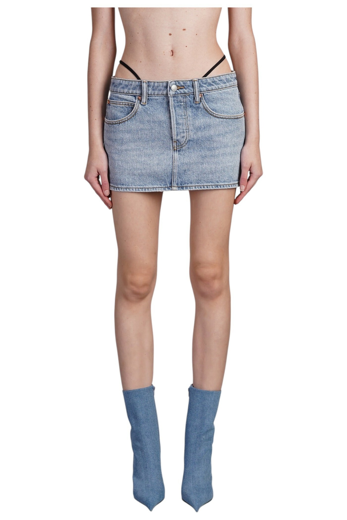 スカート ALEXANDER WANG BLACK STRETCH CUPRO BLEND SKIRT Alexander Wang Black Stretch Cupro Blend Skirt Alexander Wang