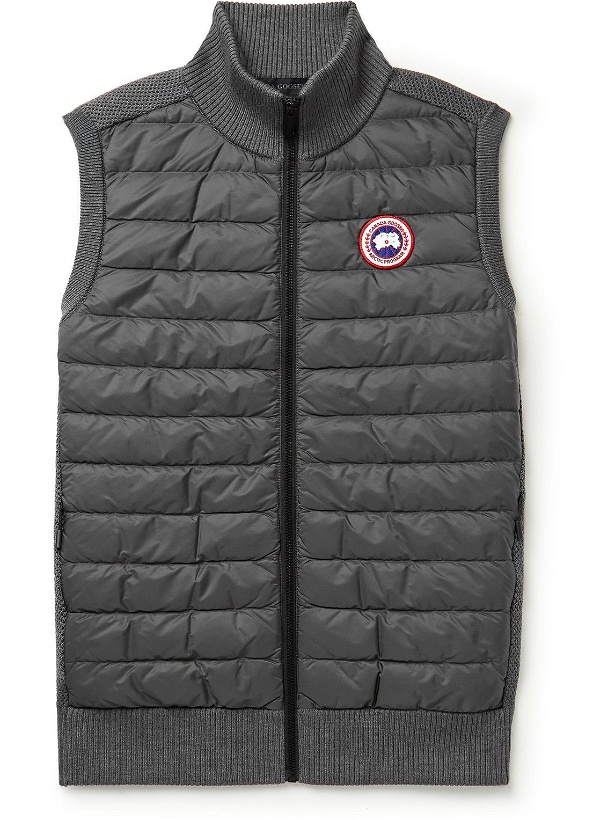 Photo: Canada Goose - HyBridge Slim-Fit Merino Wool and Quilted Nylon Down Gilet - Gray
