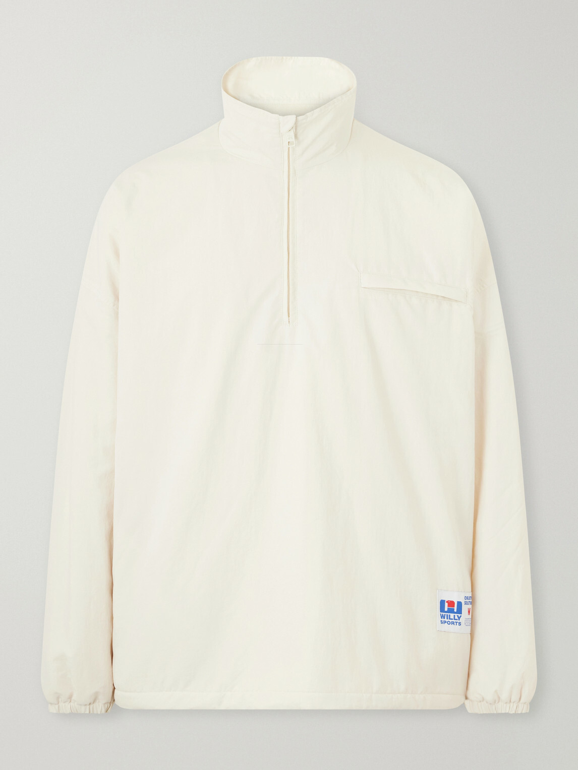 Willy Chavarria - Appliquéd Fleece-Lined Shell Half-Zip Jacket - Neutrals