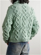 Visvim - Shawl-Collar Cable-Knit Cotton-Blend Cardigan - Green