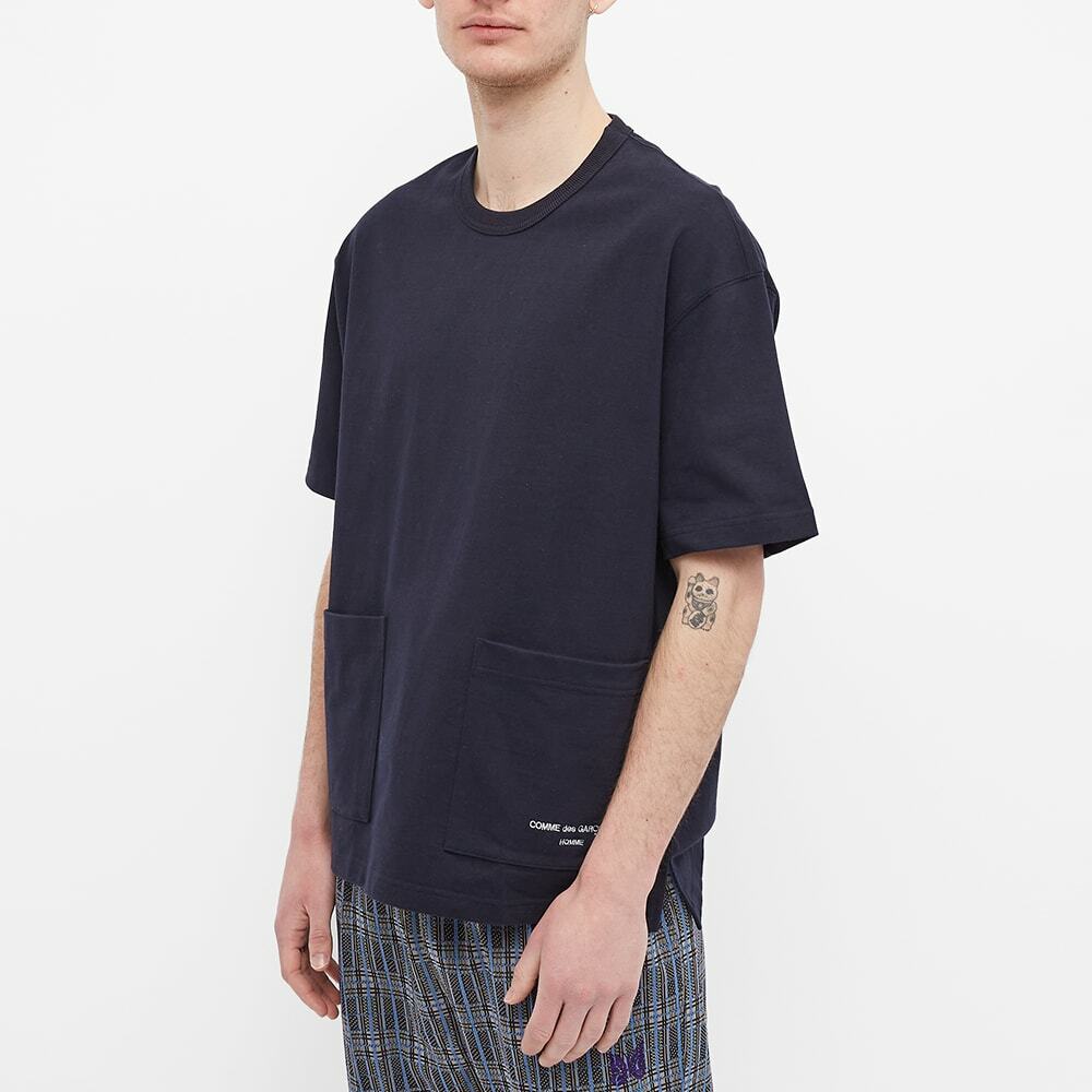 Comme des Garçons Homme 2 Pocket Logo T-Shirt in Navy Comme des