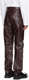 Jil Sander Burgundy Patent Leather Pants