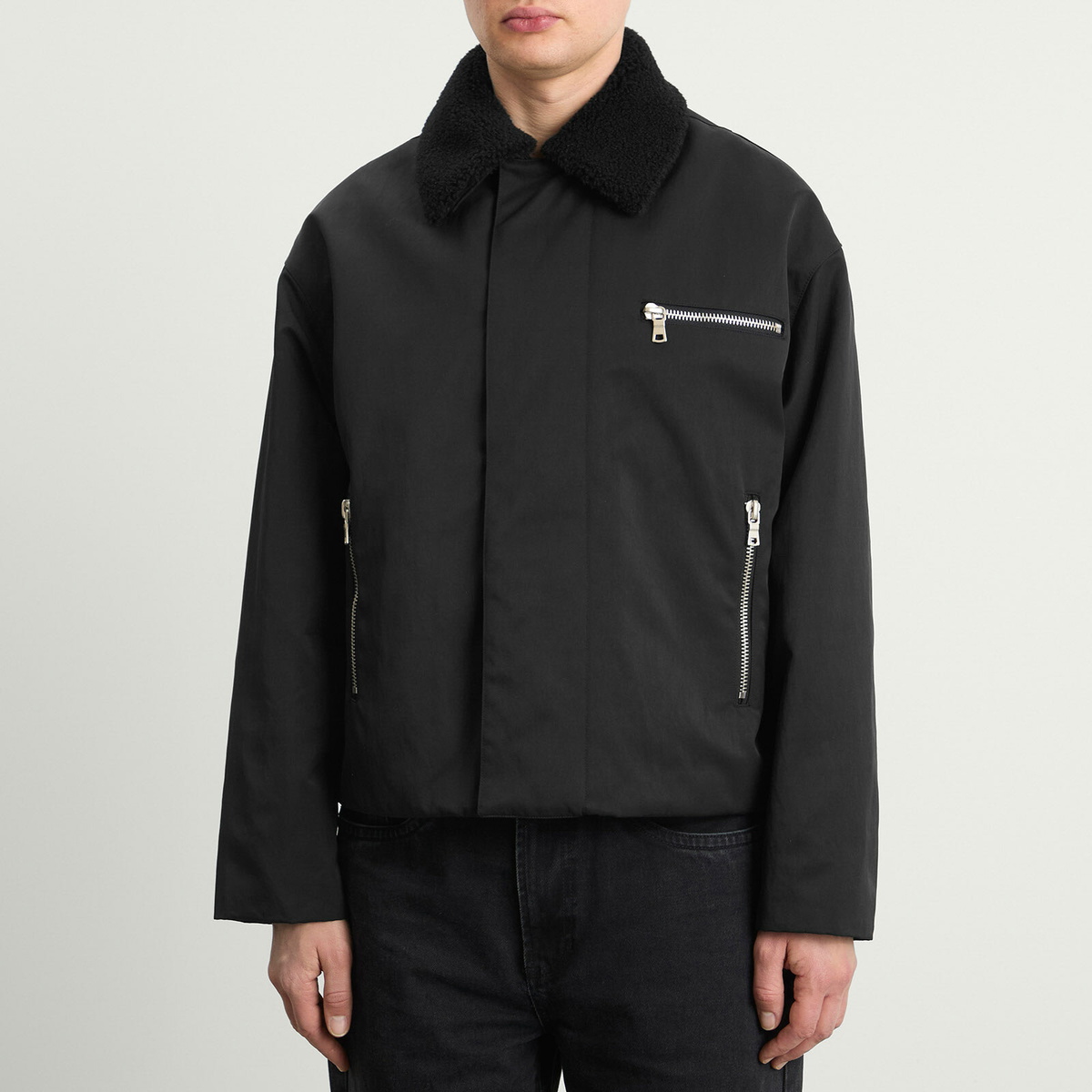 MKI Men's Padded Nylon Box Jacket in Black MKI Miyuki-Zoku