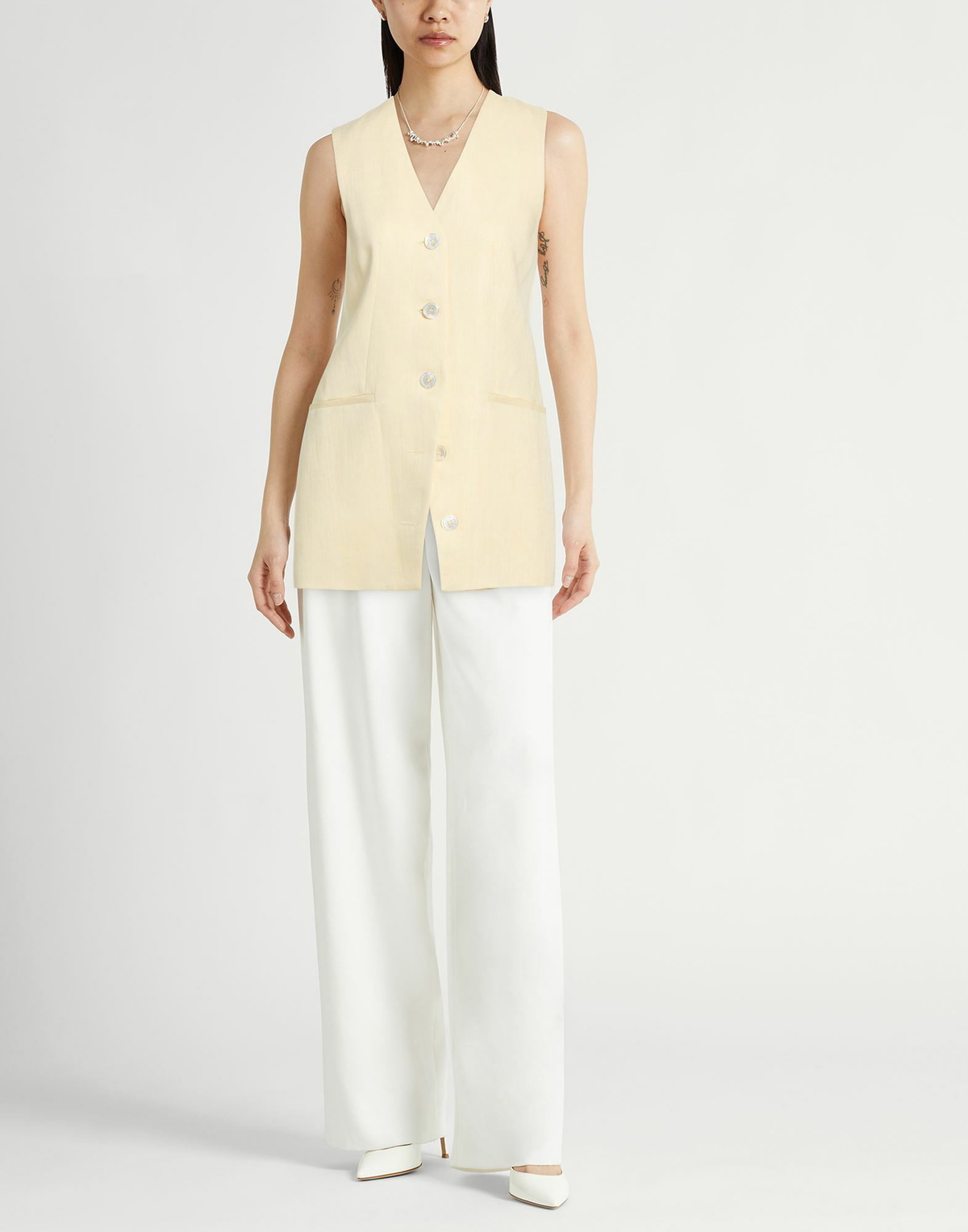 Peserico Womens Tailored Vest Pastel in Yellow