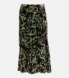 Dries Van Noten - Printed velvet midi skirt