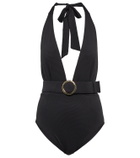 Alexandra Miro Eva halterneck belted swimsuit
