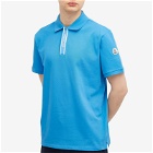 Moncler Men's Piquet Polo Shirt in Blue