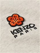 KENZO - Appliquéd Logo-Embroidered Cotton-Jersey T-Shirt - Gray